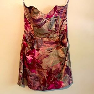 Mason purple and pink strapless silk dress